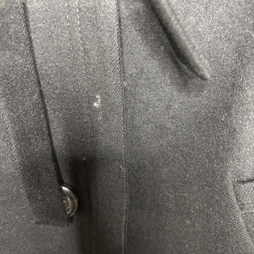 J Crew Mens Black Wool Blend Button Up Funnel Neck Coat **NO SIZE** - Picture 6 of 16